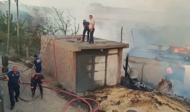 Malatya'da 600 dönümlük alandaki anız yangınında 1 ev kül oldu