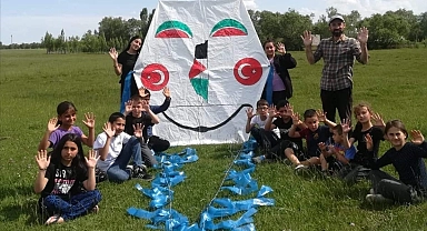 "Özgür Filistin" etkinliği! Arpaçaylı çocuklardan