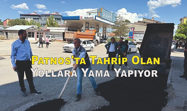 Patnos'ta Tahrip Olan Yollara Yama Yapıyor