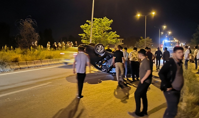 Patnos'ta Trafik Kazası: Otomobil Takla Attı