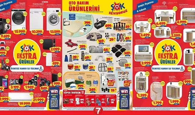 ŞOK 15 Haziran'da Klimadan Mobilyaya, Oto Aksesuarlardan Beyaz Eşyaya Geniş Bir Ürün Yelpazesiyle Müşterilerini Bekliyor!
