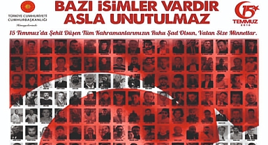 BAŞKAN TAŞKIN'DAN 15 TEMMUZ MESAJI