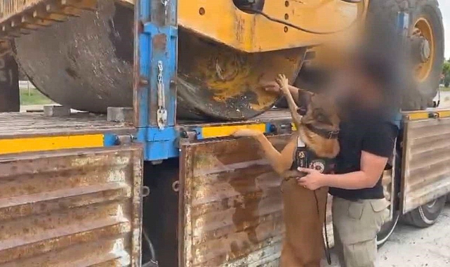 Asfalt silindirinde uyuşturucu sevkiyatı