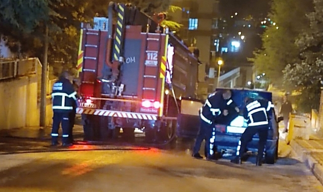 Bozüyük’te seyir halindeki araç yandı