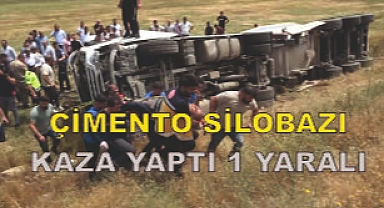 Çimento Silobaz aracı kaza yaptı: 1 yaralı