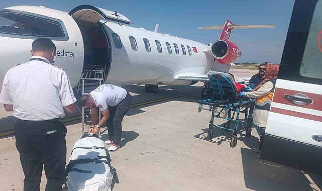 İskemik SVO tanısı olan hasta uçak ambulansla Ankara'ya nakledildi