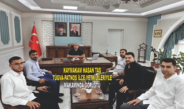 Kaymakam Hasan Taş TÜGVA PATNOS İlçe Teşkilatı'nı makamında kabul etti.