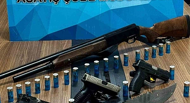 Pala ve çok sayıda silah ele geçirildi