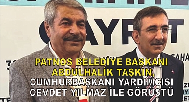 Patnos Belediye Başkanı Abdulhalık Taşkın, Cumhurbaşkanı Yardımcısı Cevdet Yılmaz ile Görüştü