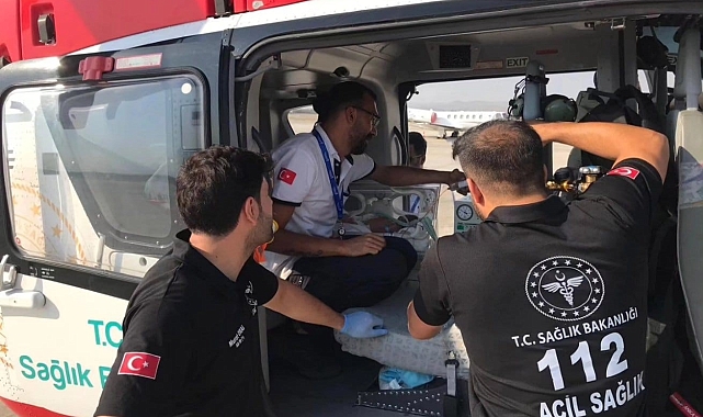 Van'da kalp hastası bebek helikopter ambulansla Diyarbakır'a sevk edildi