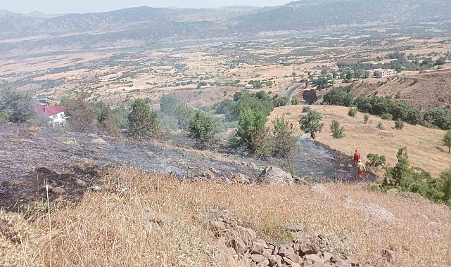 Yangın ormanlık alana sıçramadan söndürüldü