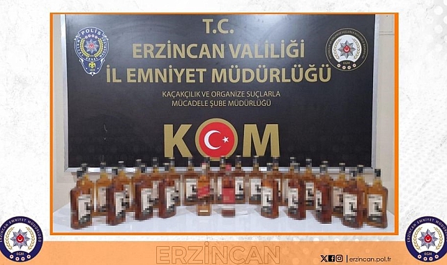 28 şişe kaçak içki ele geçirildi Erzincan'da