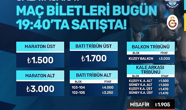 Adana Demirspor - Galatasaray maçının biletleri satışa çıktı