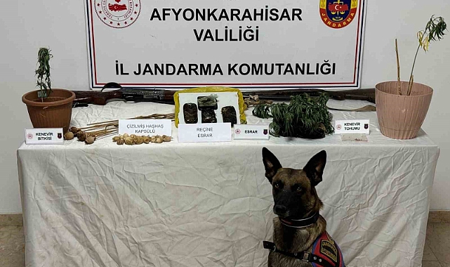Afyonkarahisar’da jandarma uyuşturucu madde ele geçirdi