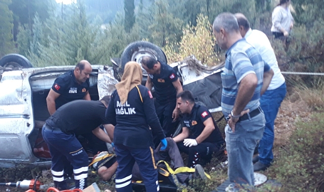 Burdur’da kontrolden çıkan otomobil şarampole devrildi, 1 yaralı