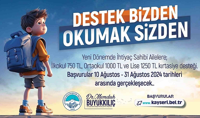 Büyükşehir’in kırtasiye desteği için başvurular başladı