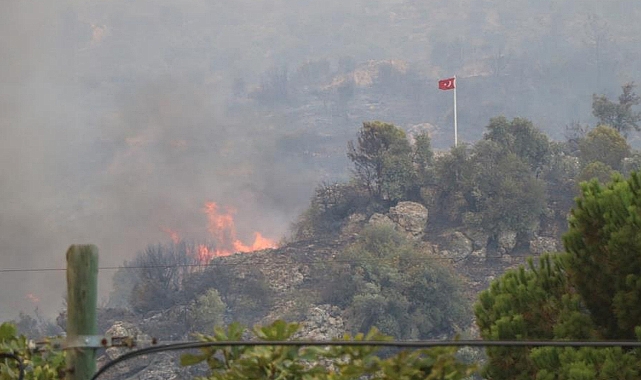 Dağ taş yandı, Türk bayrağı alevlerden korundu