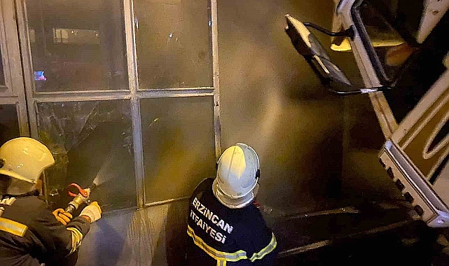 Erzincan Sanayi Sitesinde işyerinde yangın