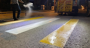 Erzincan'da  Yaya çizgileri boyanarak yenileniyor