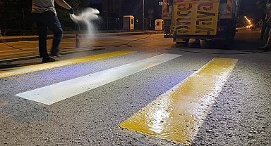 Erzincan'da  Yaya çizgileri boyanarak yenileniyor