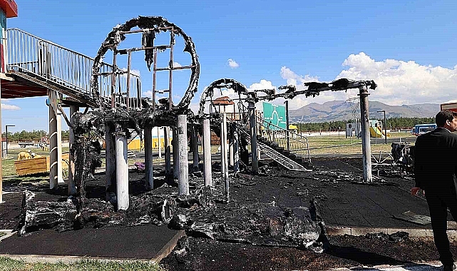 Erzurum'da park yangınında failler tespit edildi