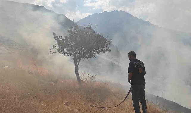 Hakkari'de anız yangını