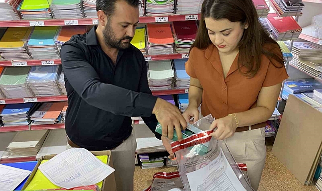 İSTOÇ’ta kırtasiye denetimi, şüpheli ürünlerden numune alındı