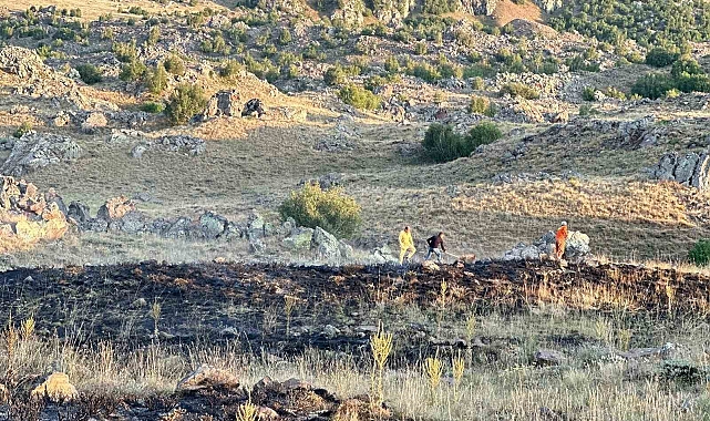 Nemrut Kalderası'nda örtü yangını çıktı