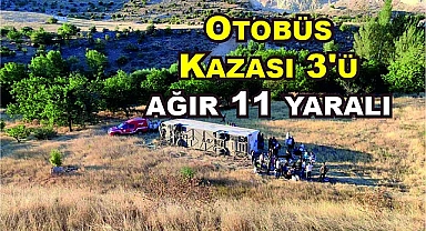 Otobüs Kazası 3'ü ağır 11 yaralı