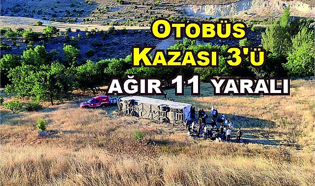 Otobüs Kazası 3'ü ağır 11 yaralı