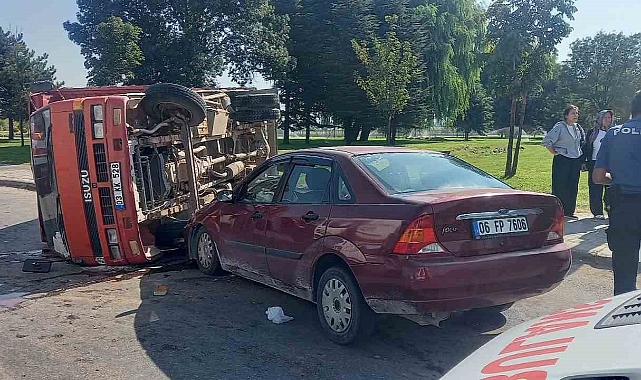 Otomobille kamyon çarpıştı: 6 yaralı