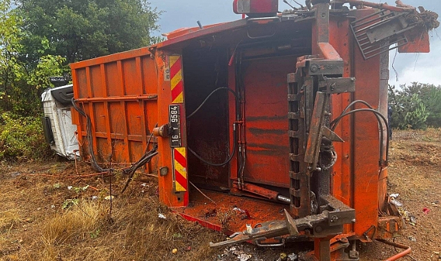 Bursa’da kontrolden çıkan çöp kamyonu şarampole yuvarlandı: 3 kişi yaralandı