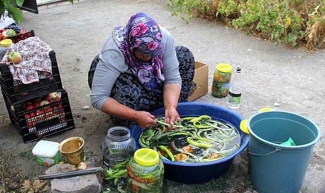 Emektar kadınların turşu mesaisi başladı