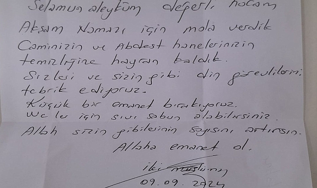 Erzurumlu vatandaştan cami imamına not