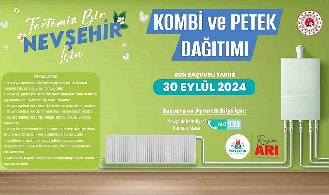 Nevşehir Belediyesi kombi ve petek desteği sağlayacak