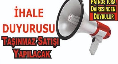 Patnos İcra Dairesinden Taşınmaz Satışı Yapılacak