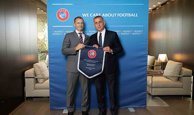TFF Başkanı Hacıosmanoğlu, UEFA Başkanı Ceferin ile bir araya geldi