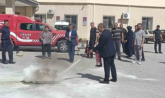 Yangın söndürme tatbikatı gerçeği aratmadı