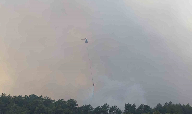 Yangına 9 helikopter, 6 uçak müdahale ediyor