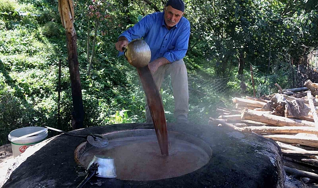 Bitlis Hizan'da asırlardır doğal yöntemlerle üzüm pekmezi üretiliyor