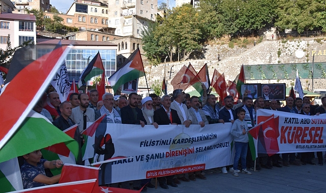 Bitlis'te İsrail'in zulmünü kınamak için yürüdü