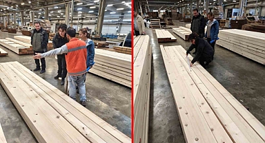 Deprem lojmanlarının odunları Düzce’den