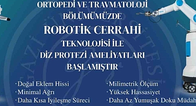 Diz protezi ameliyatları yapay zekalı robotik cerrahiyle yapılıyor