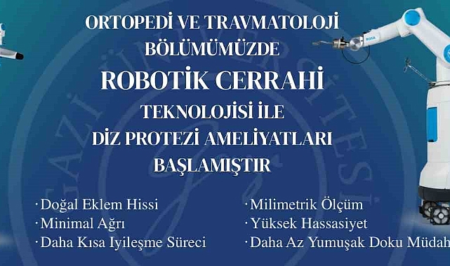 Diz protezi ameliyatları yapay zekalı robotik cerrahiyle yapılıyor