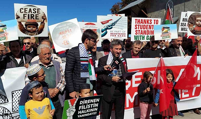İsrail'in saldırıları Erzurum'da protesto edildi
