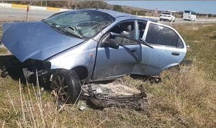 Konya’da devrilen otomobilin sürücüsü yaralandı
