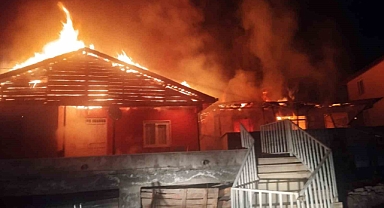 Köyde çıkan yangında 2 ev kullanılamaz hale geldi
