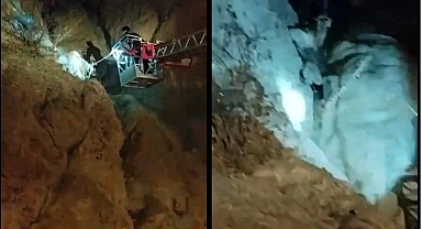 Mahsur kalan keçiyi itfaiye ekibi kurtardı