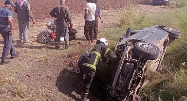 Otomobil şarampole devrildi: 4 yaralı