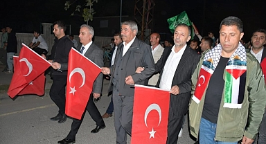 Patnos Belediye Başkanı Taşkın, Dedeli Belediye Başkanı Durak, Ak Parti İlçe Başkanı Taşdemir ve Beraberindekiler Gazze İçin Yürüdü